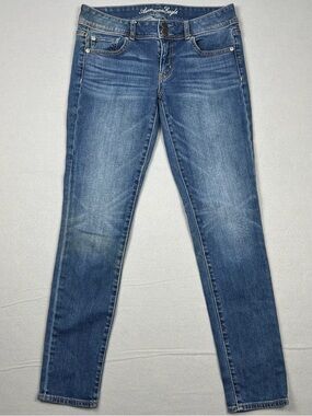 American‎ Eagle Women’s 6 Regular Double Button Fly Denim Jeans Stretch Skinny